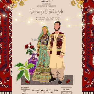 Afghan Invitation-Wedding invite-Nikah