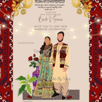 Afghan Invitation-Wedding invite-Nikah