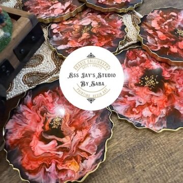 Resin Coasters Red