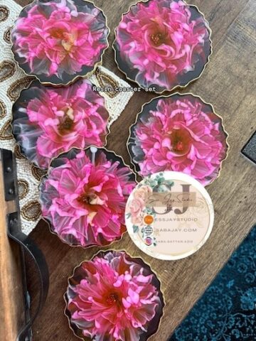 Resin Coasters Rose-Pink