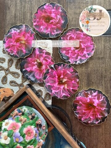 Resin Coasters Rose-Pink - Image 2
