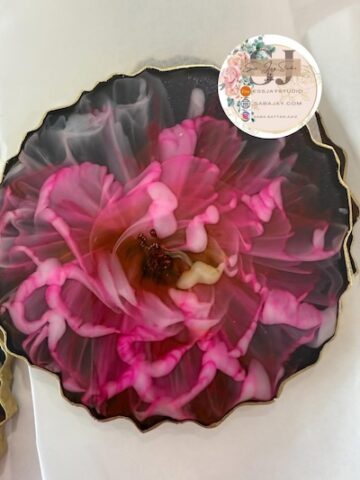 Resin Coasters Rose-Pink - Image 3