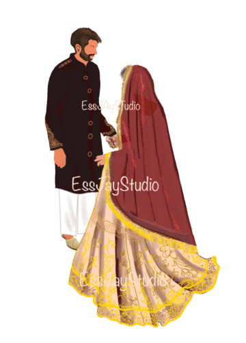Wedding /Nikkah invitation Groom & bride holding hands - Image 5