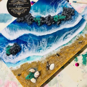 Waves/Ocean inspired 3D resin wall art /texture resin artBeach waves