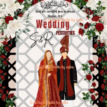 Traditional Pakistani wedding card